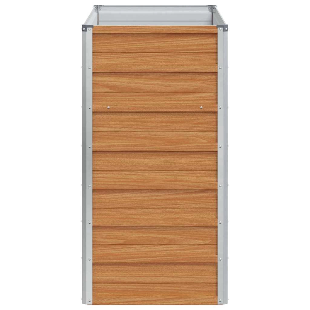 Fioriera rialzata in stile industriale per terrazza o giardino 100 x 40 x 77 cm acciaio zincato marrone chiaro 02_0059013