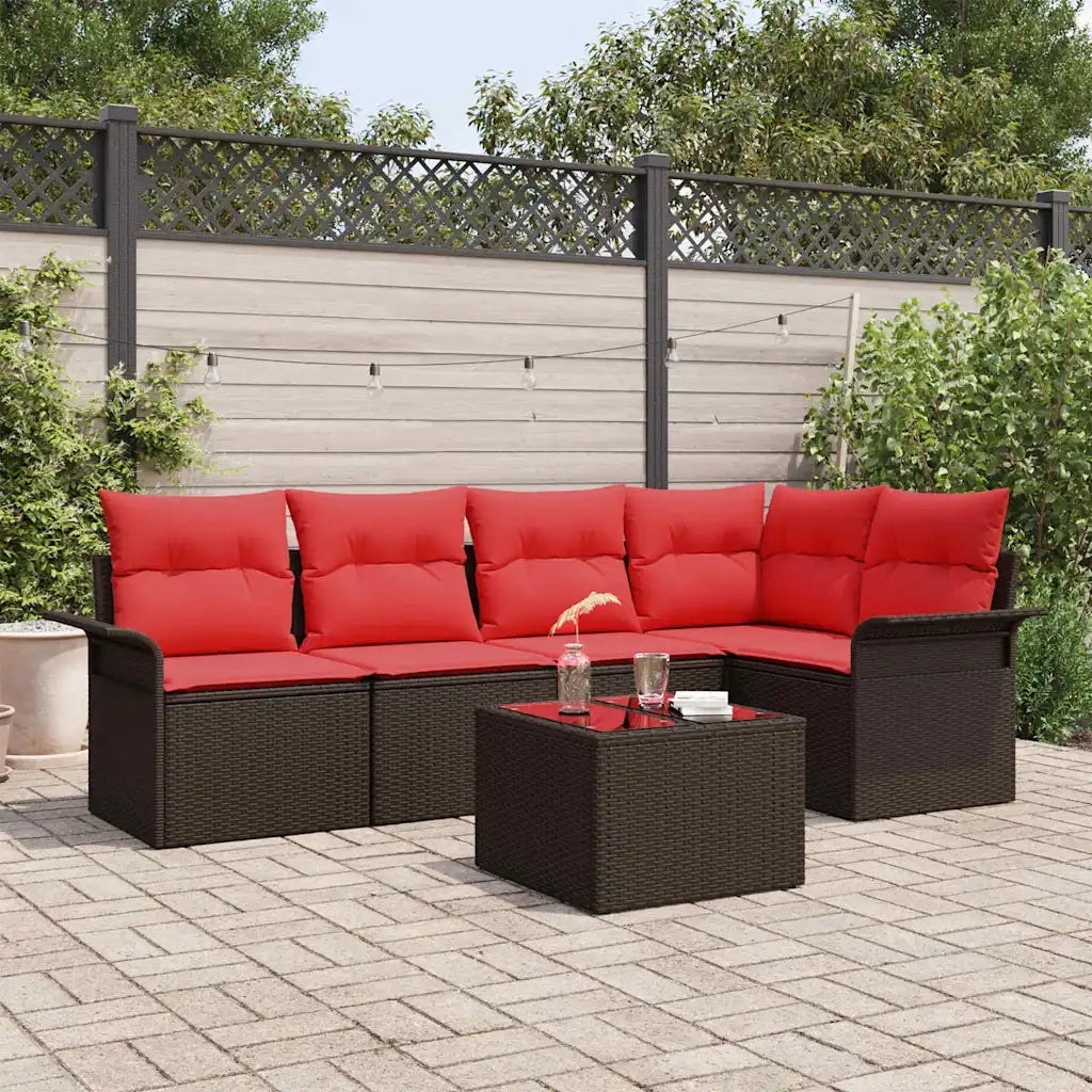 Set Divano da Giardino 6 pcs Marrone polyrattan 3354043