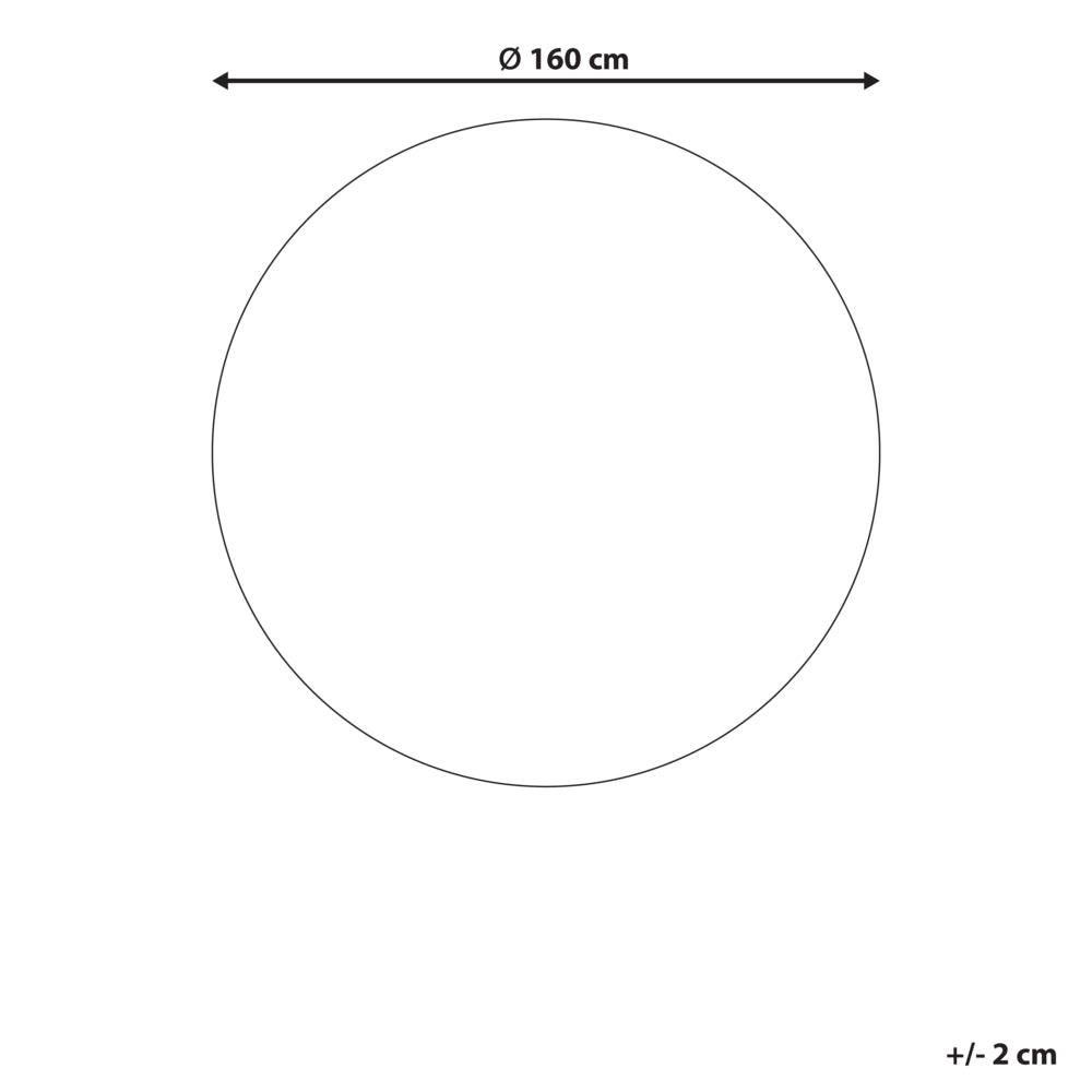Tappeto rotondo per interni e per esterni con motivo a traliccio marocchino ⌀ 160 cm Beige e bianco moderno balcone patio