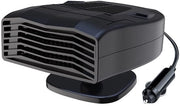 Ventilatore portatile per auto - Regolazione 360 gradi - Nero - Defrostante e purificazione dell'aria - 12V/140W e 24V/180W - Adatto per veicoli con batteria 12V e 24V.