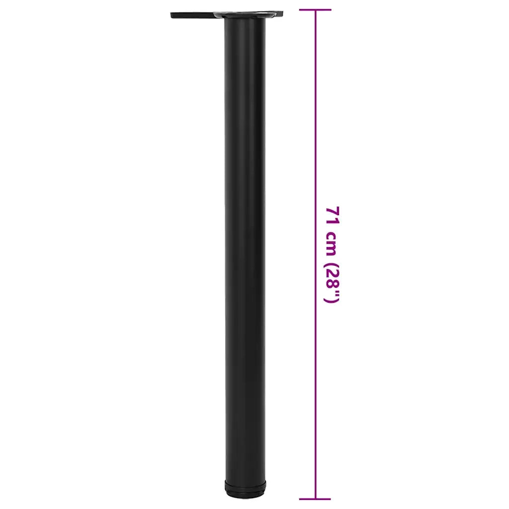 Set Gambe per Tavolo 4 pz | Piede del tavolo Nere Regolabili in Altezza 710 mm