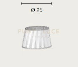 TC 4032 PARALUME DM.25CM BIANCO E ARGENTO ATTACCO E14