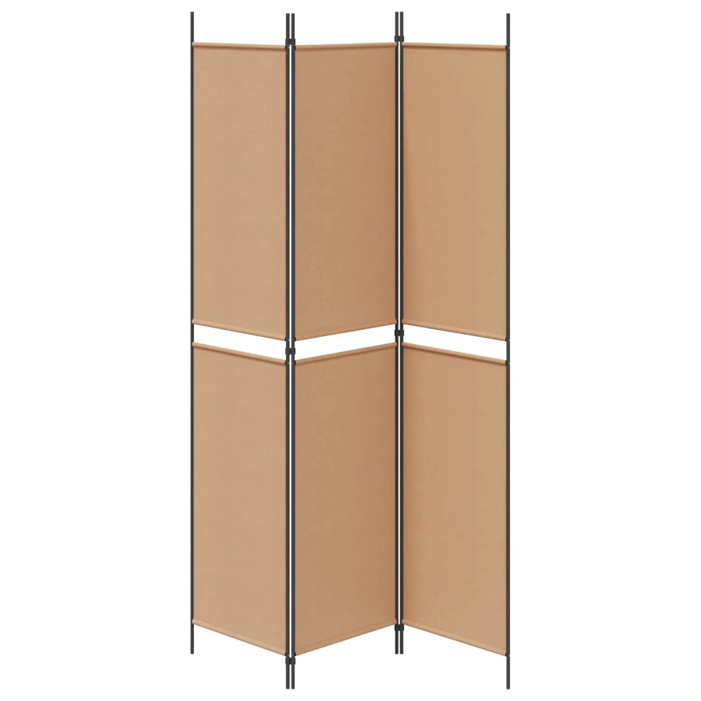 Pannello Divisorio Ambienti | Divider per stanze | Paravento a 3 Pannelli Beige 150 x 220 cm Tessuto
