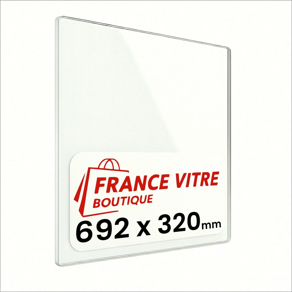 692 x 320 x 4 mm - Vetro per stufa a legna - vetro camino di ricambio - vetro per caminetto resistente al fuoco - France Vitre