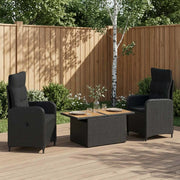 Set da pranzo per esterni 3 pz Nero 3422406