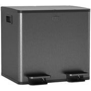 Doppio Cestino per Rifiuti ¨C zephmum ¨C Nero, Acciaio Inox, Plastica, 15 Litri