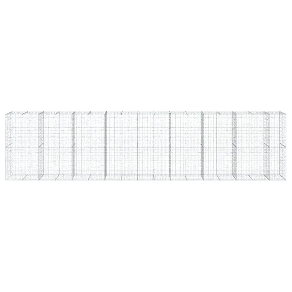 Cesto Gabbione con Copertura 850x100x200 cm in Ferro Zincato 3295240