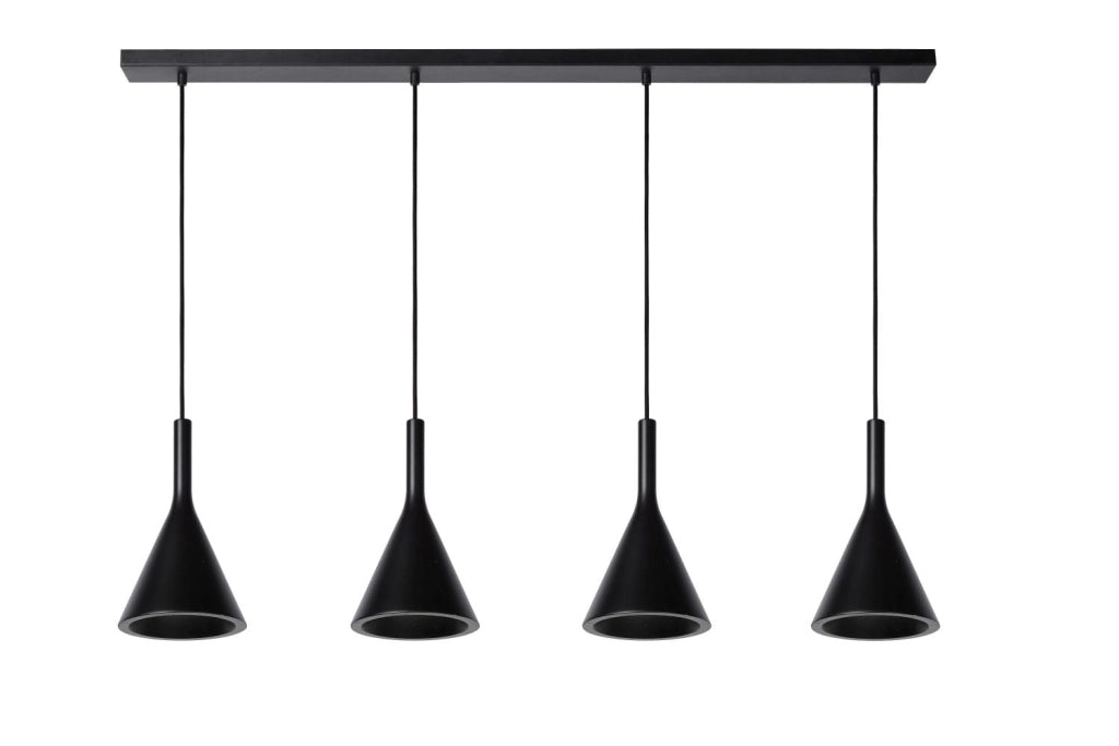 Lampadario in cemento nero Lucide Gipsy 4xE27 dimmerabile