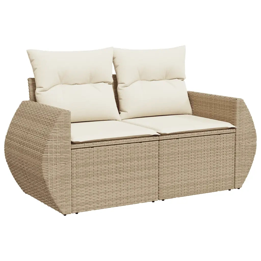Set Divano da Giardino 8 pz con Cuscini Beige in Polyrattan 3326599