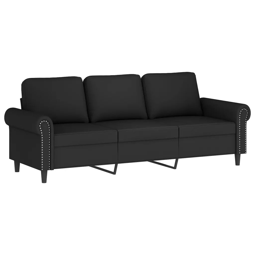 Set di Divani 3 pz con Cuscini Nero in Velluto 3202195