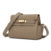 Borsa a tracolla da donna in vera pelle, colore grigio.
