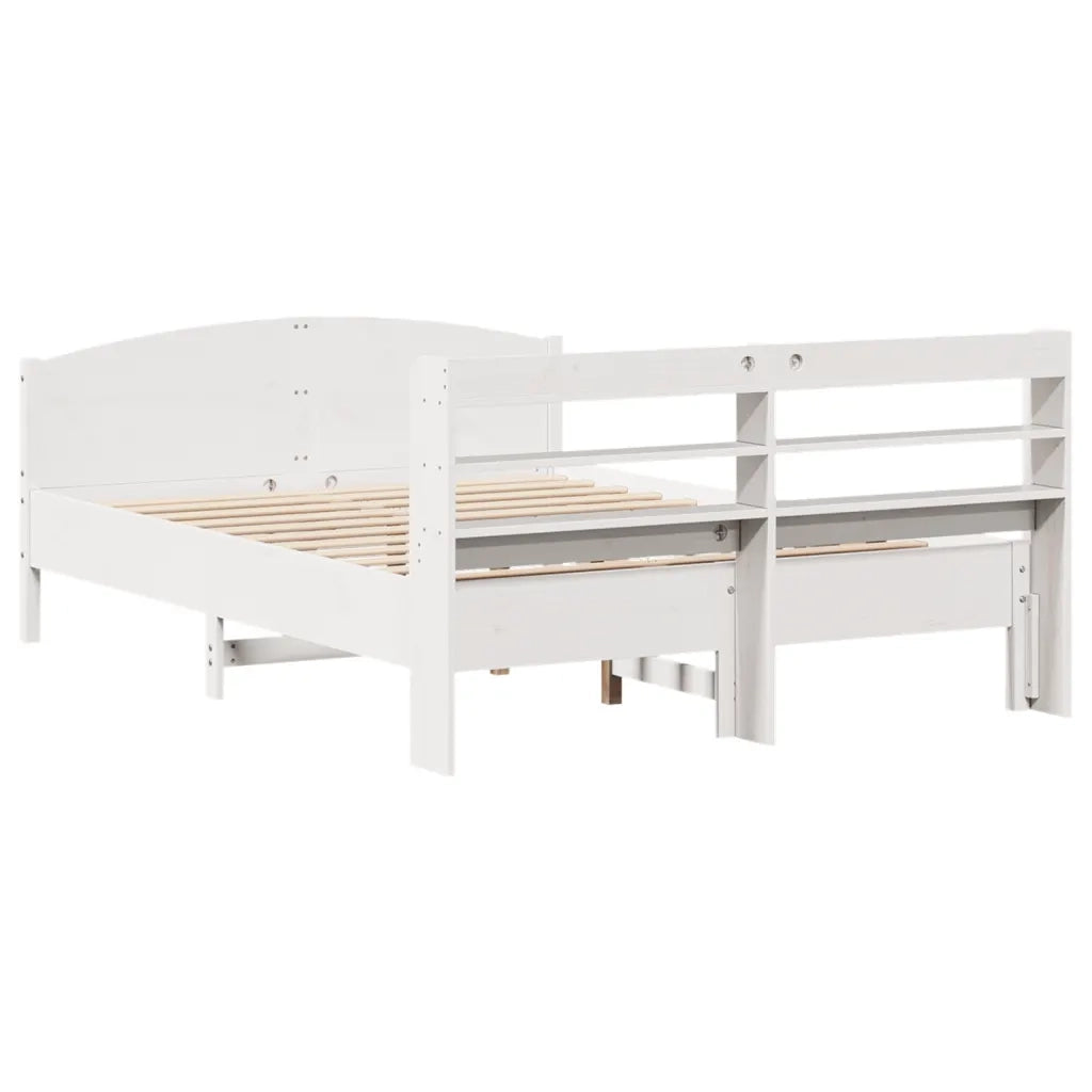 Letto senza Materasso Bianco 140x200 cm Legno Massello di Pino