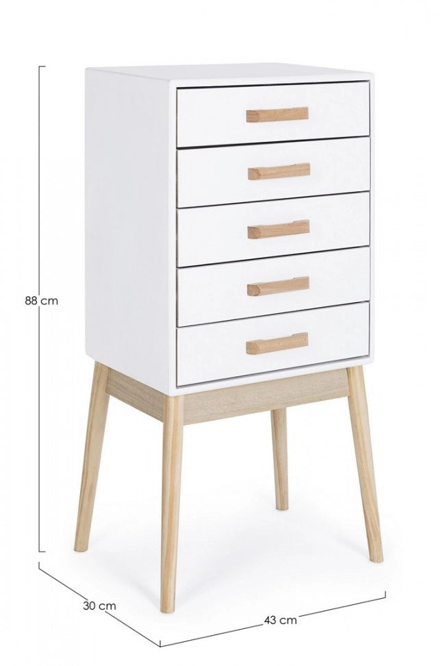 Cassettiera Legno Bianco Moderna da Interno - EXCEPTIONAL