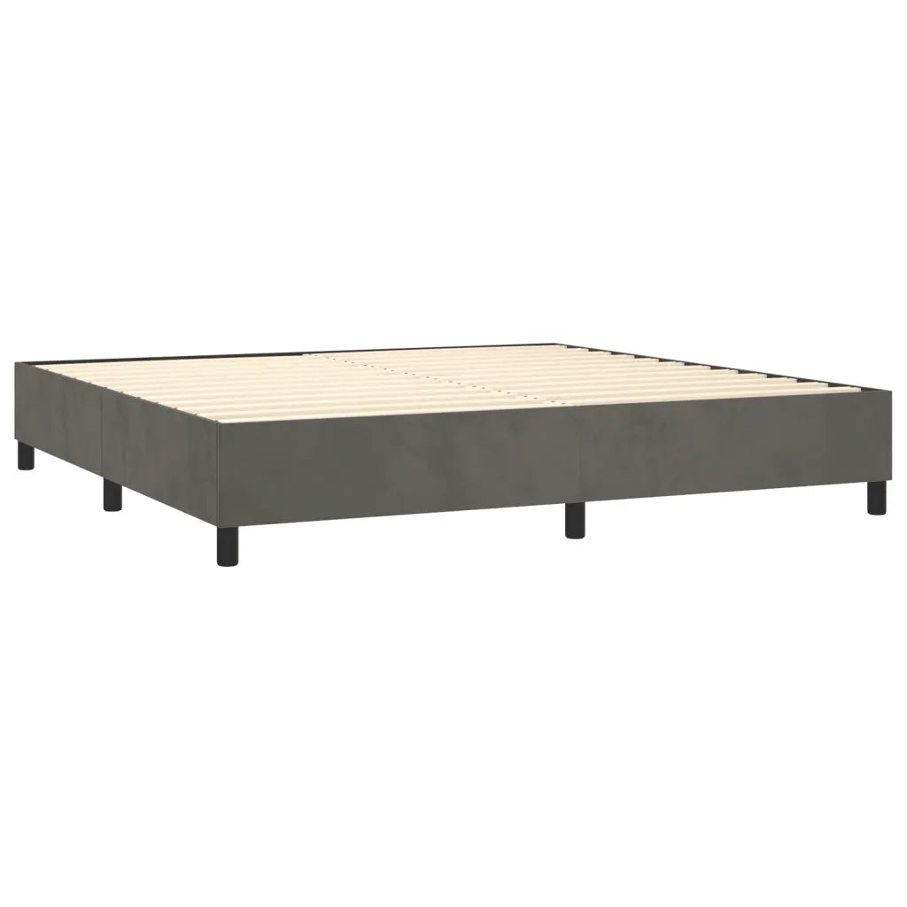 Giroletto a Molle con Materasso Grigio Scuro 200x200 cm Velluto 3142924