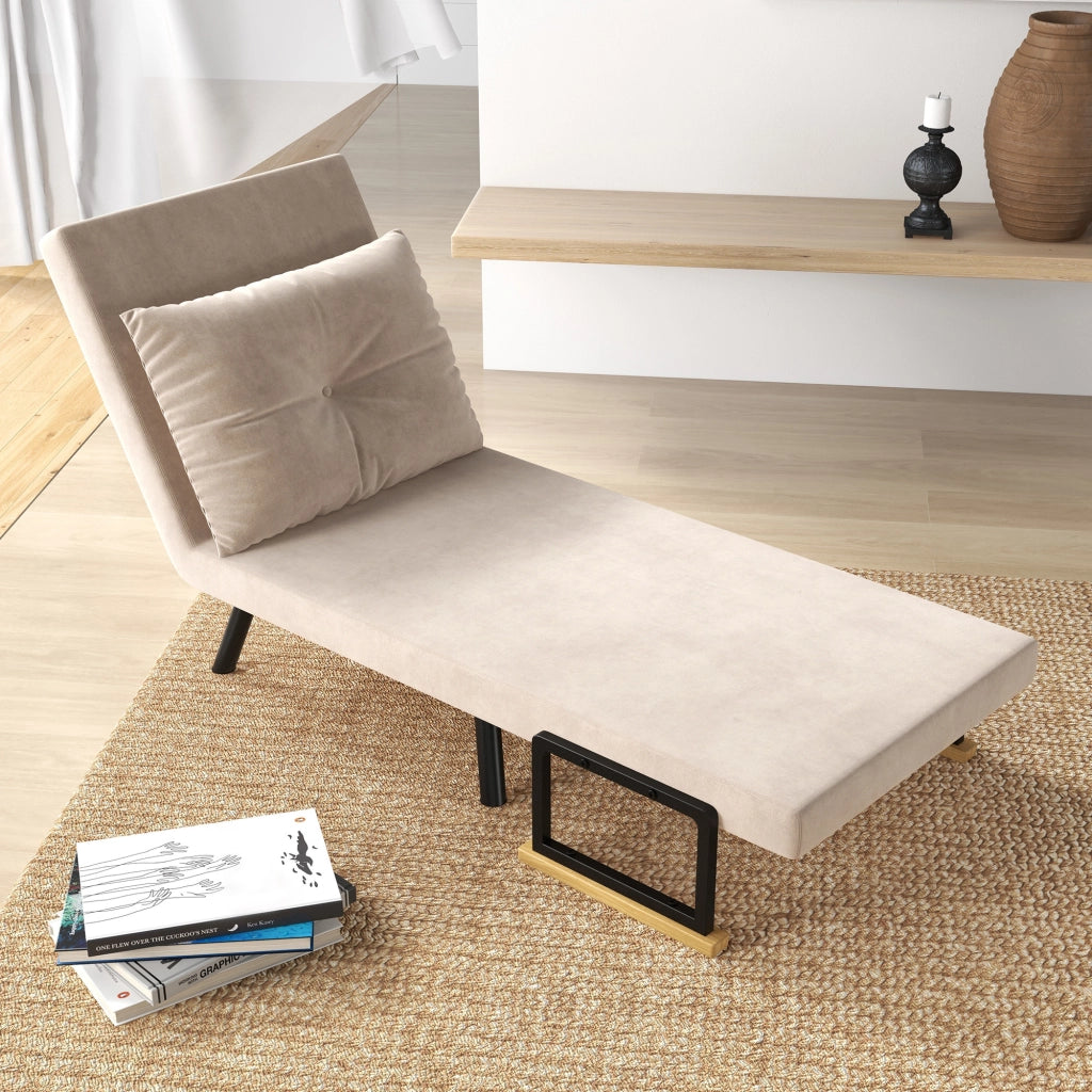 Divano letto 1 posto imbottito con cuscino ¨C Minimal ¨C beige