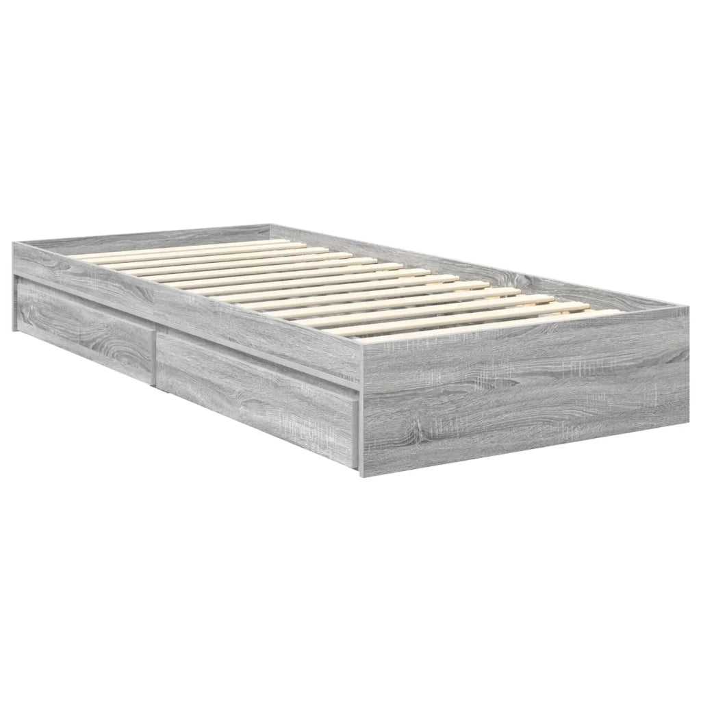 Letto con Contenitore con testiera-Struttura Letto con contenitore Grigio Sonoma 90 x 200 cm 869275