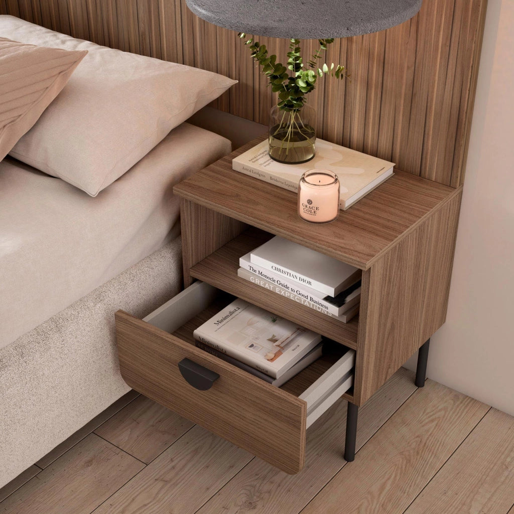 Comodino Herdasa 1 cassetto noce 55×40×34?cm