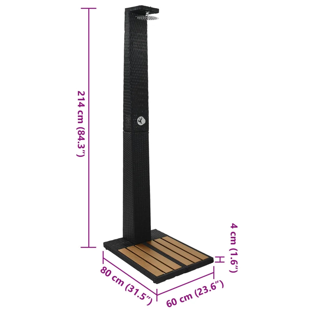 Doccia da Giardino in Polyrattan e WPC 44750