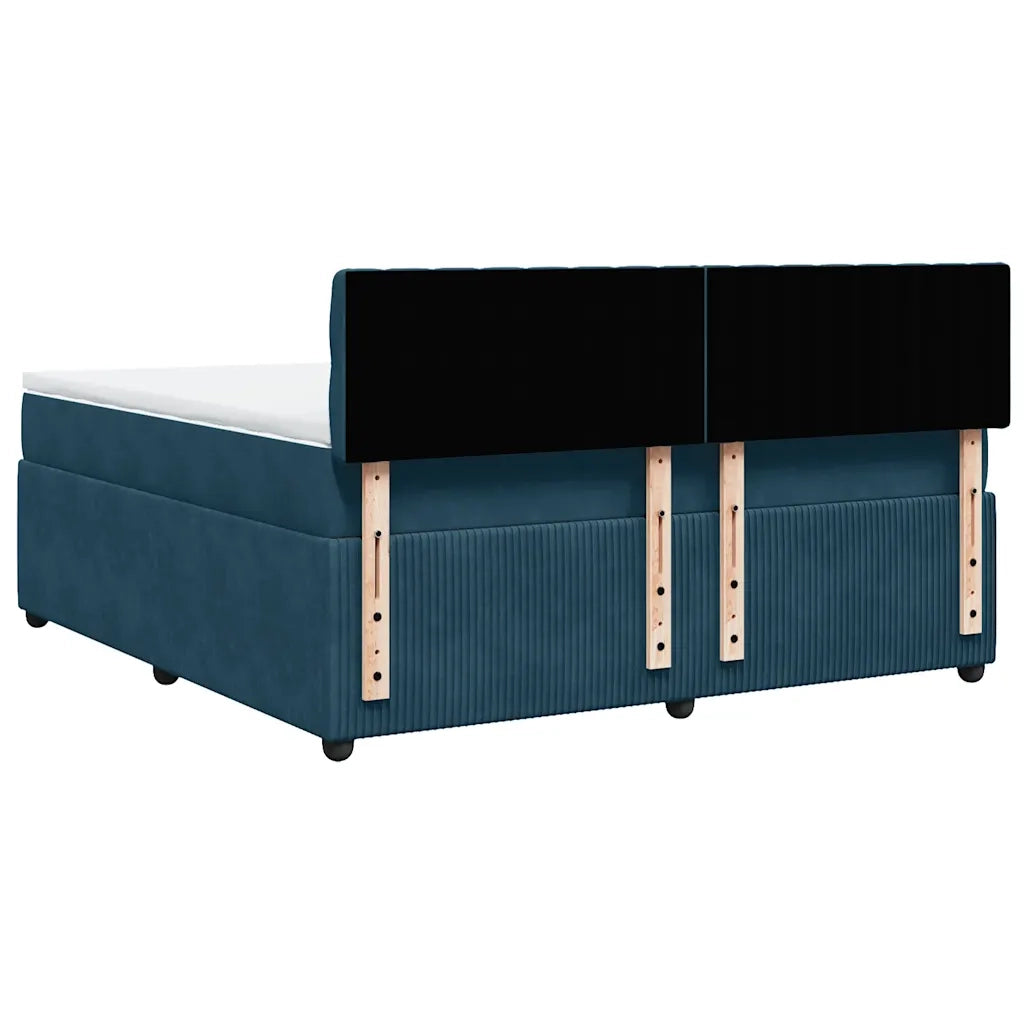 Giroletto a Molle con Materasso Blu 180x200 cm in Velluto 3290116