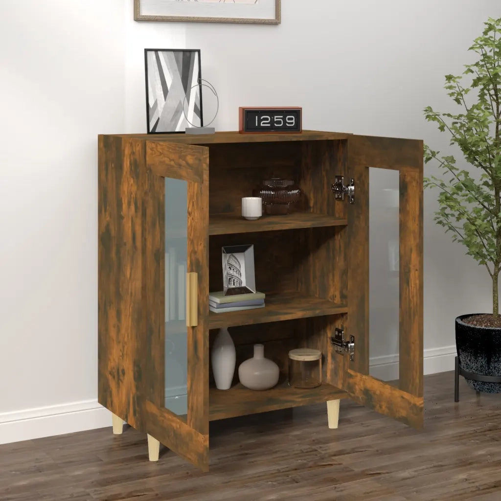 Credenza Rovere Fumo 69,5x34x90 cm in Legno Multistrato 817333