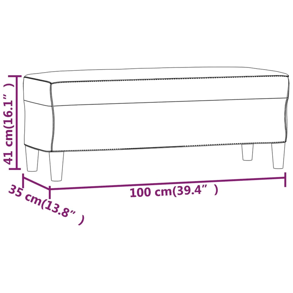 Panca-Sgabello Grigio Scuro 100x35x41 cm in Velluto