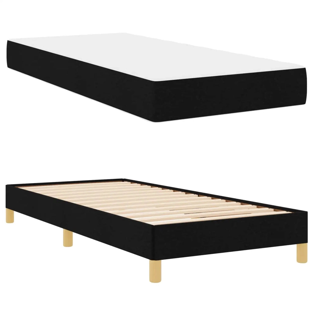 Letto a molle con materasso Nero 90 x 200 cm Tessuto 3398537