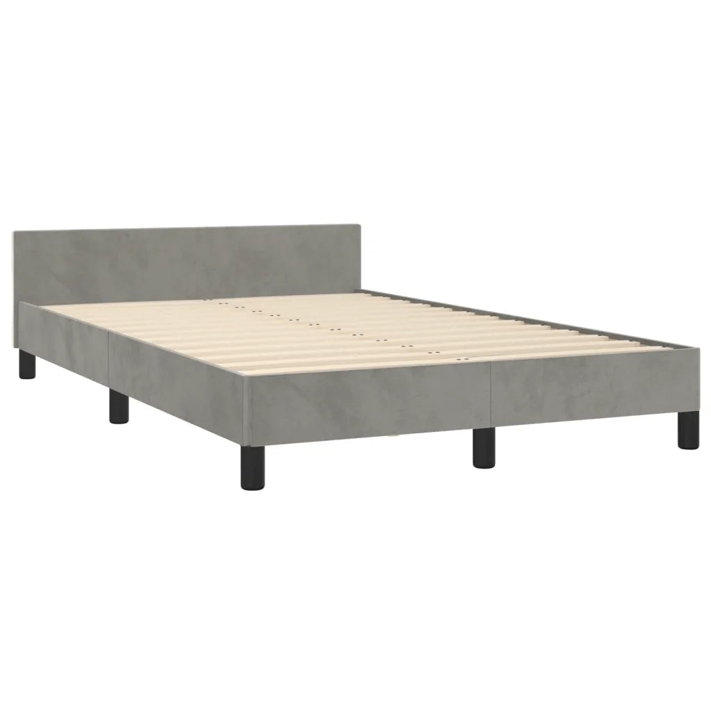 Letto matrimoniale | Letto per adulti | Giroletto senza Materasso Grigio Chiaro 120x200 cm Velluto