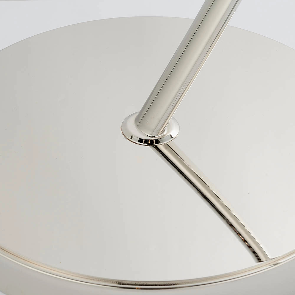 Lampada da terra arco moderna nichel, paralume bianco E27 Endon