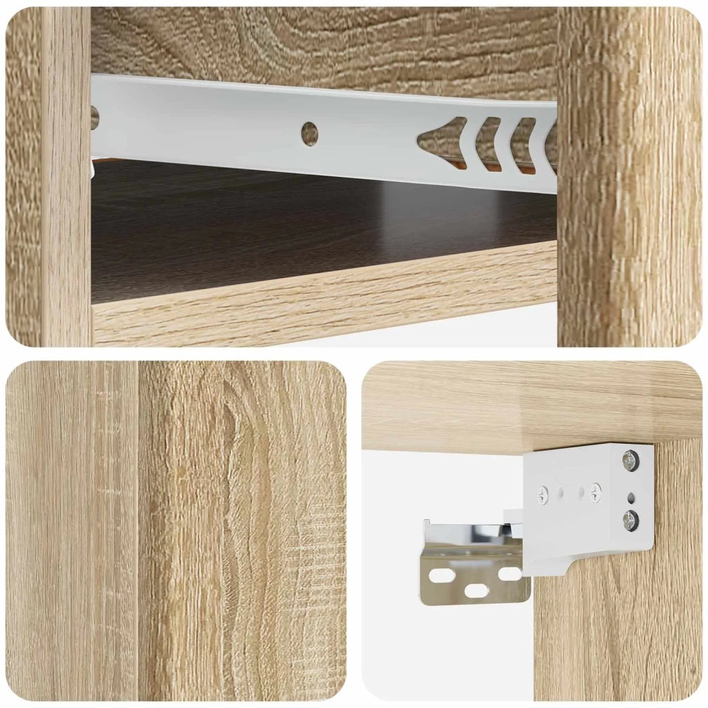 Tavolino da Parete Laterale | Tavolo laterale | Tavolino Rovere Sonoma 59 x 34,5 x 17 cm
