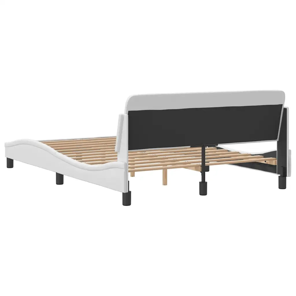 Giroletto-Struttura Letto Dover Bianco 140x200 cm in Similpelle
