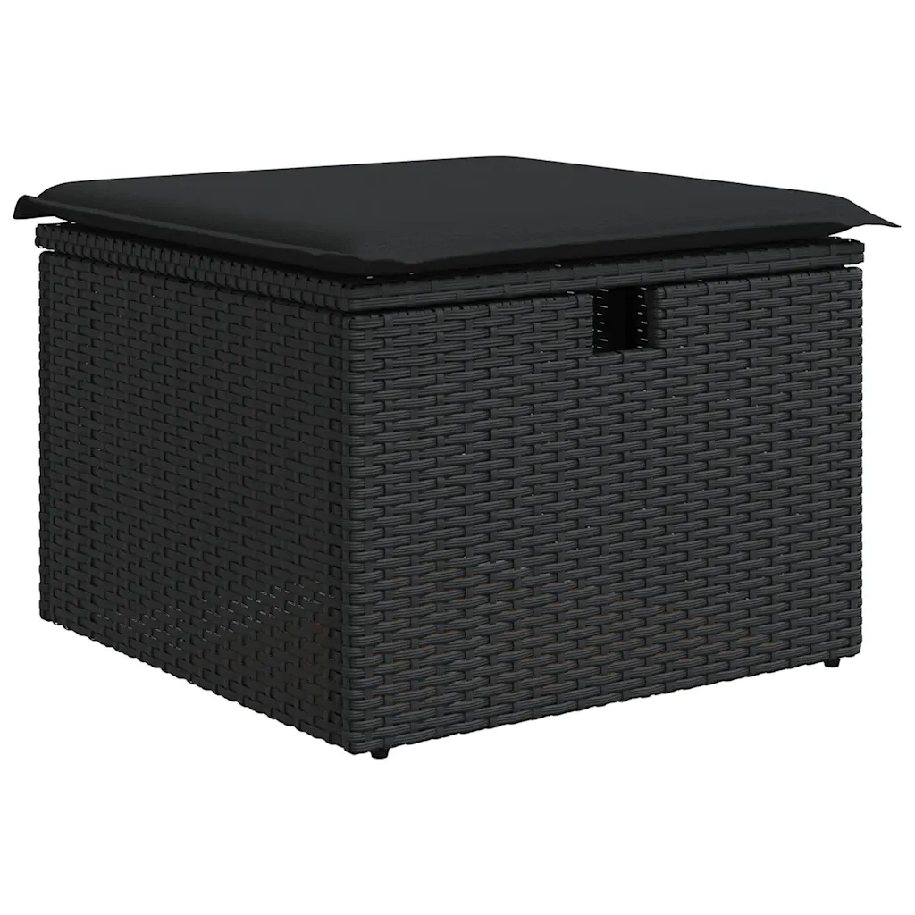Set Divani da Giardino con Cuscini 7pz Nero Polyrattan 3327775