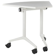 Scrivania pieghevole moderna ad angolo con rotelle 90 x 64 cm Struttura in metallo bianco Design moderno