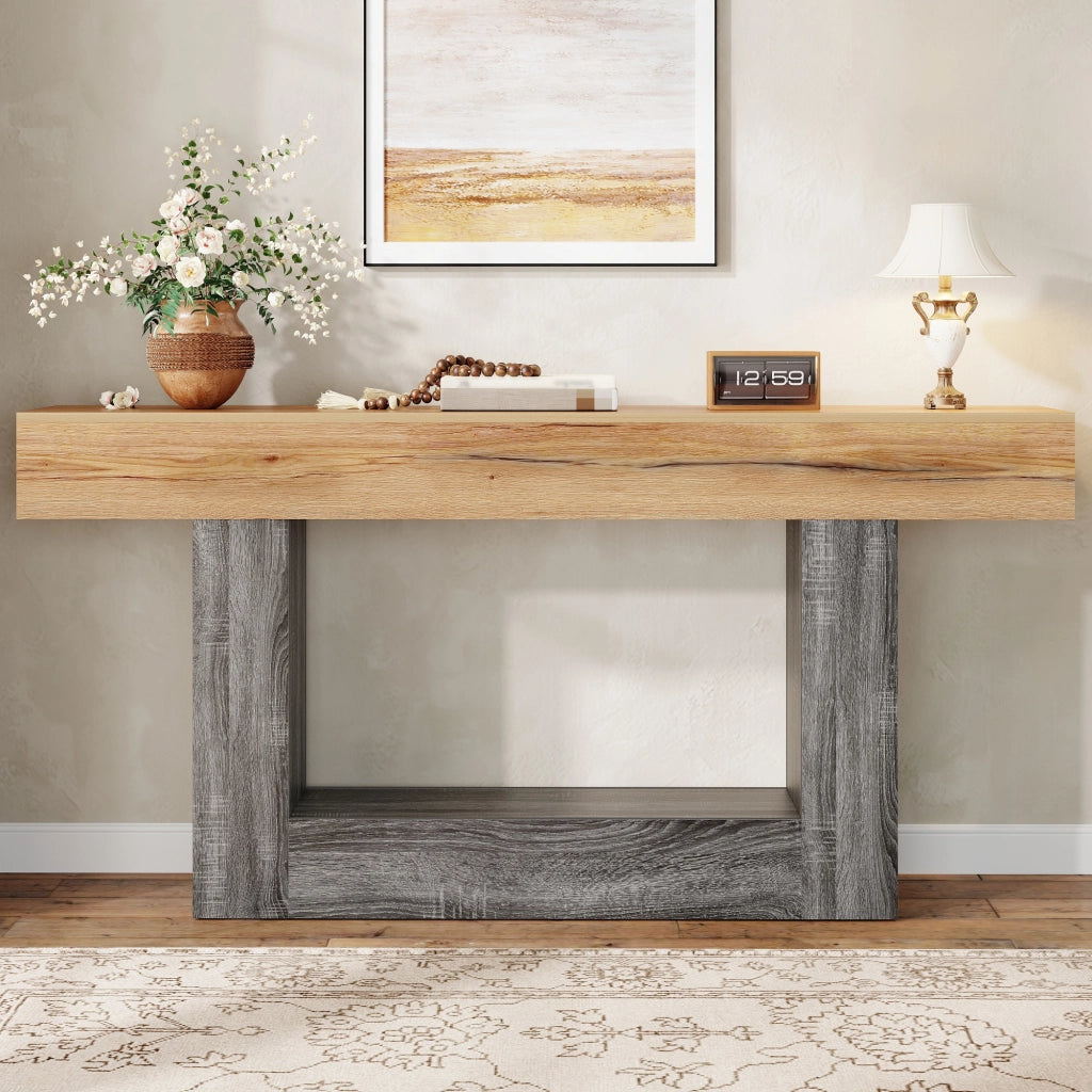 Consolle Bicolore con Ripiano ¨C MINIMAL ¨C Legno/Truciolato