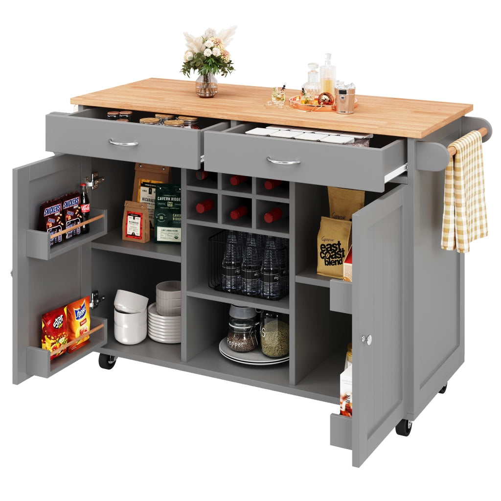 Tavolo da Pranzo Multifunzionale con Vano Contenitore ¨C MINIMAL ¨C Effetto Legno Grigio 102x45x92cm