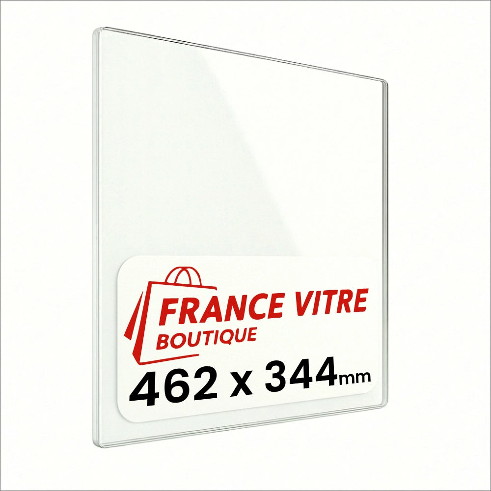 462 x 344 x 4 mm - Vetro per stufa a legna - vetro camino di ricambio - vetro per caminetto resistente al fuoco - France Vitre