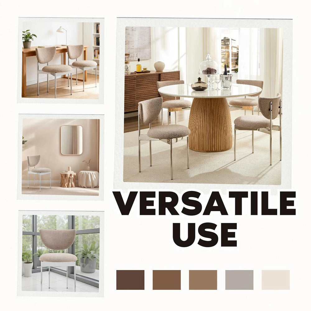 Sedia da pranzo Lunar - Xylo - 54x47x76 cm - Beige/Kaki - Struttura metallica nera senza braccioli