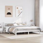 Giroletto con Testiera senza Materasso-Struttura Letto Bianco 200x200 cm 351469
