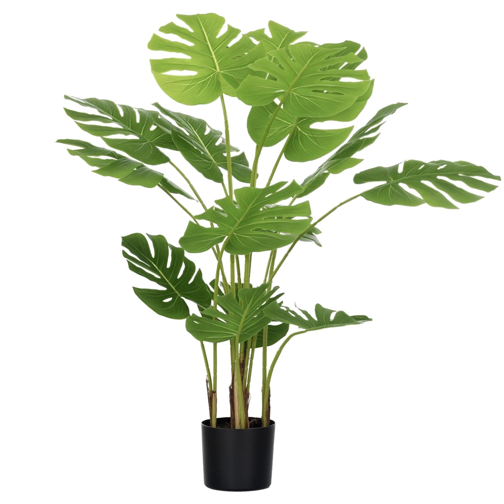 Pianta Artificiale Monstera Deliciosa ¨C Xylo ¨C con Vaso, Altezza 120 cm, Verde