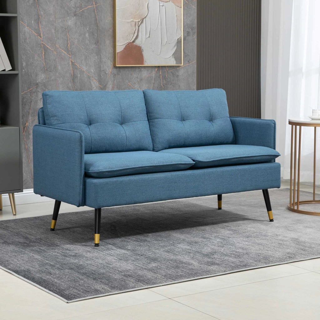 Divano 2 Posti in Tessuto Blu Scuro ¨C zephmum ¨C 139x68x80cm