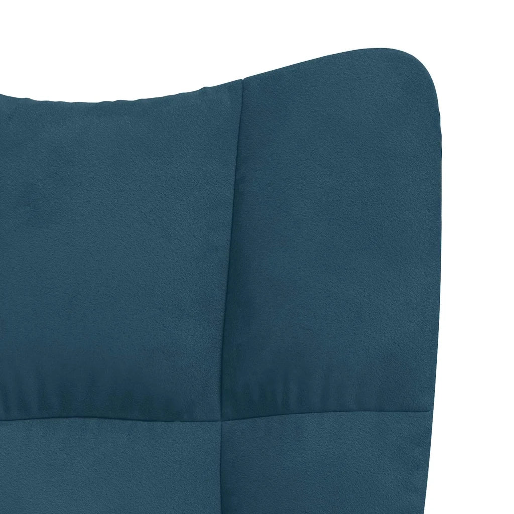 Sedia a Dondolo Blu in Velluto