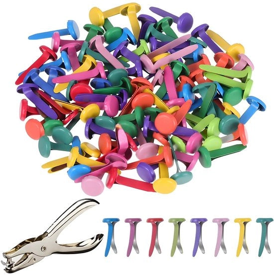 Patroon zakklemmen metalliche 200 pezzi - ronde mini klemme per documenti - Perforatrici - mini clip per scrapbooking - Dimensioni 16 x 8 mm - Clip per documenti