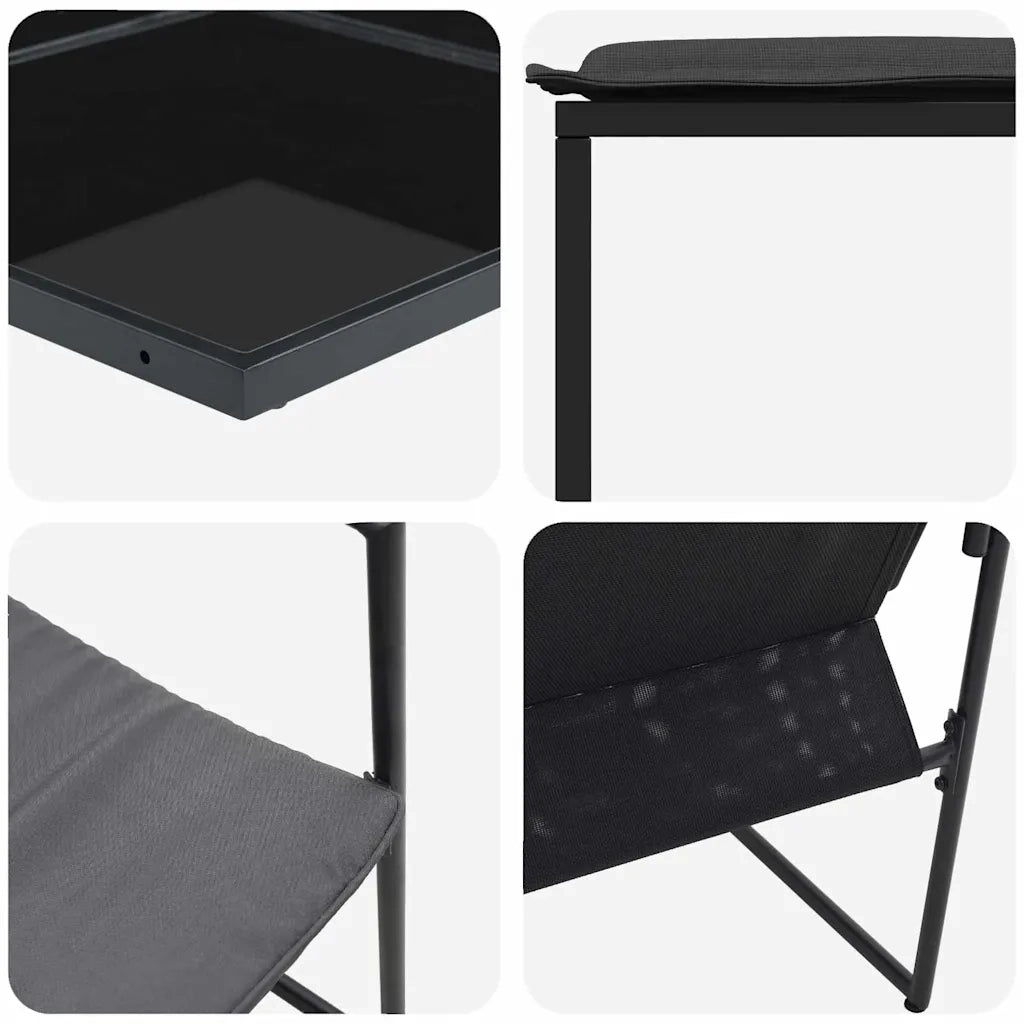 Set da Pranzo per Giardino 13 pcs Nero Acciaio 3335865