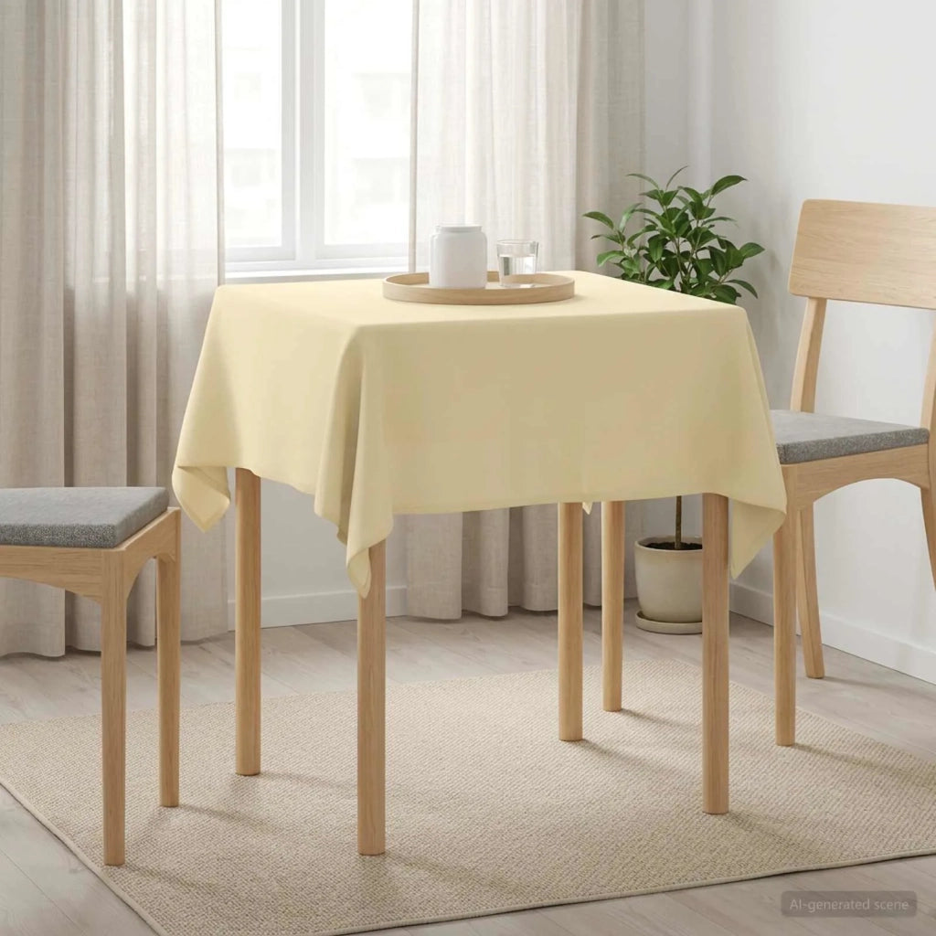 Tovaglia da Tavolo 5 pz Bianco Crema 110 x 110 cm Poliestere 42040181
