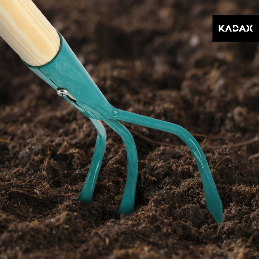 KADAX Coltivatore manuale per terreno, allentatore per giardino, 140 cm di terra, artigli robusti