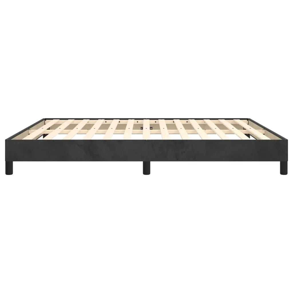 Letto matrimoniale | Letto per adulti | Giroletto senza Materasso Nero 160x200 cm in Velluto