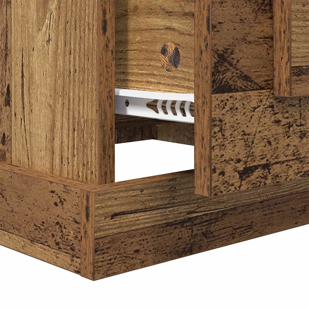 Tavolino da salotto | Tavolino da caff¨¨ | Tavolino da Soggiorno con cassetto Legno vecchio 50 x 50 x 35 cm