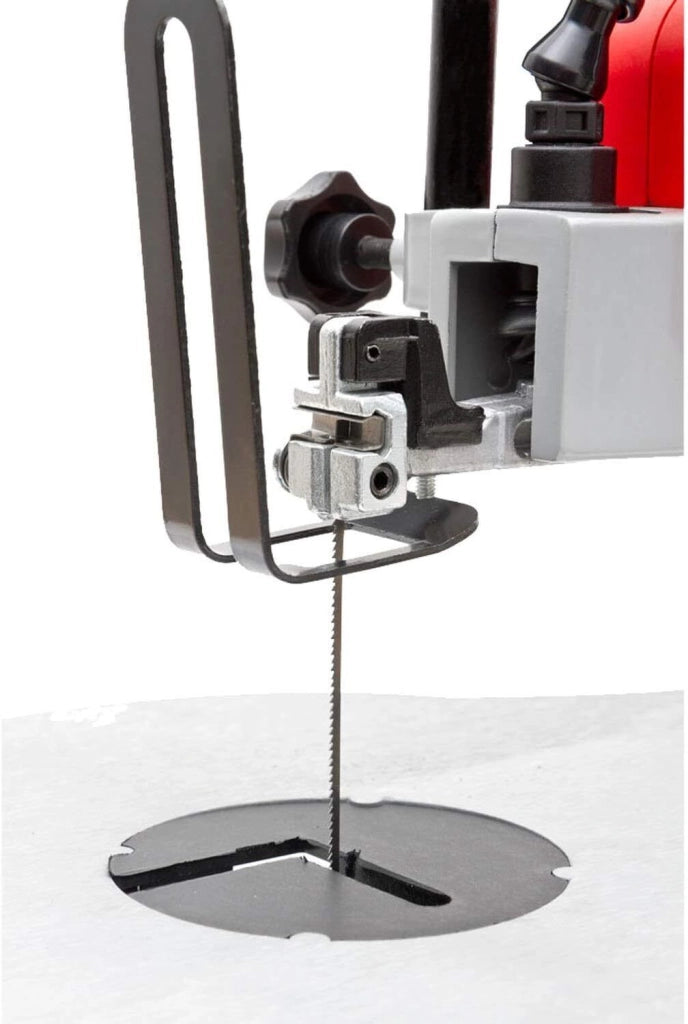 HOLZMAN 653333 DKS21Pro Sega a traforo 120 W velocita' regolabile da 500 a 1700 rpm tavolo inclinabile 45° con LED e attacco aspirapolvere colore Nero