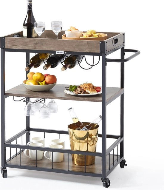 Trolley per cucina - con ruote - tavolo supplementare - vassoio da servizio - trolley per cucina - rack per spezie - mobile per archiviazione