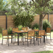Set da Pranzo per Giardino 7 pcs Nero e Marrone polyrattan 3365442