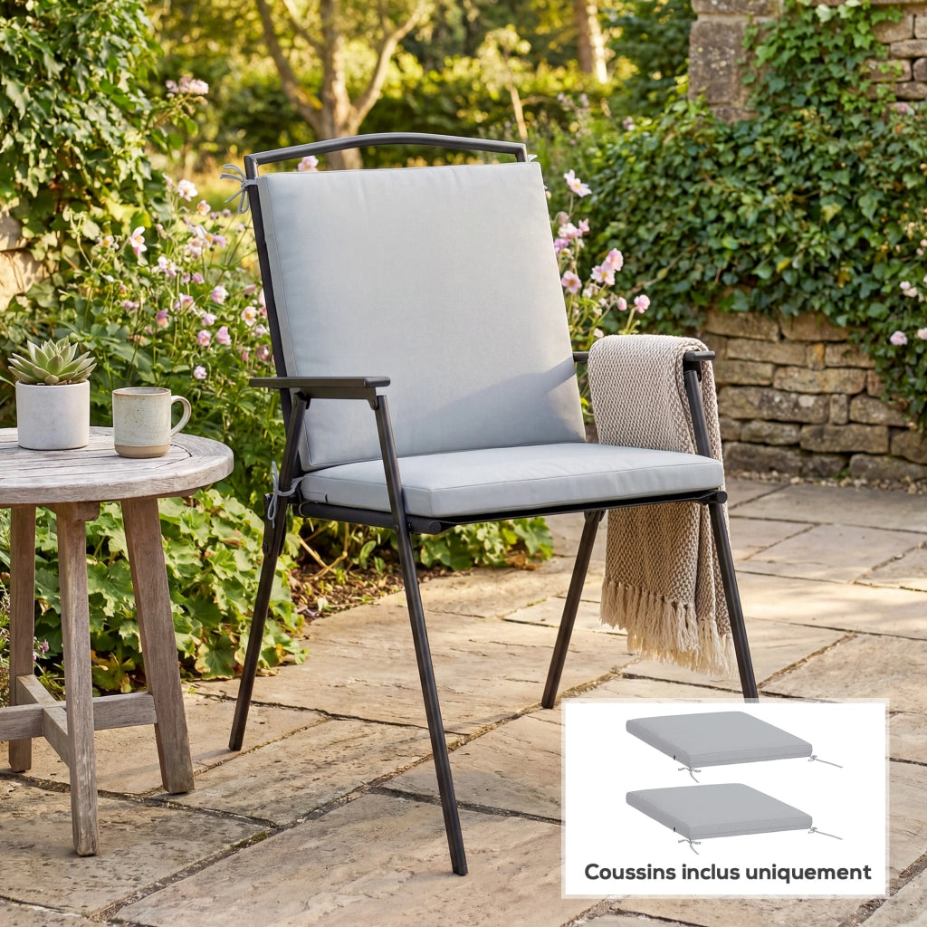 Cuscini per sedie da giardino set 2 pezzi ¨C Xylo ¨C 50x50 cm grigio antiscivolo